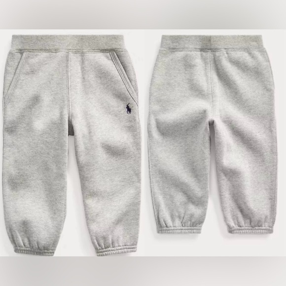 NWT POLO RALPH LAUREN GREY FLEECE SWEATPANTS 12mos. - Picture 1 of 6